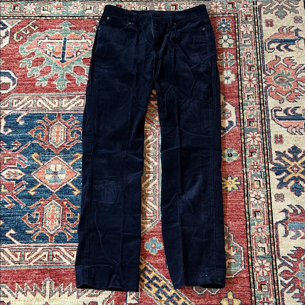 Talbots Woman’s Size 4 Curvy Corduroy Jeans Dark Blue Straight Leg